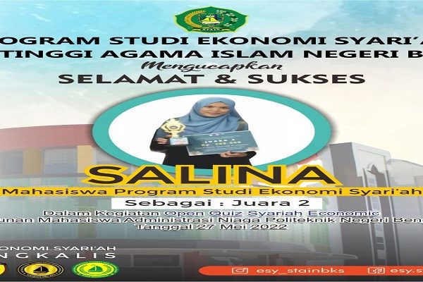 Mahasiswa Program Studi Ekonomi Syari'ah Juara II Open Quiz Syariah Economic